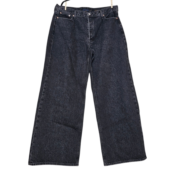 ALEX MILL - Black -High Rise- Relaxed Wide Leg - Women's Jeans- 39" Waist - Picture 8 of 13